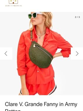 Clare V Grande Fanny Pack in Army Rattan